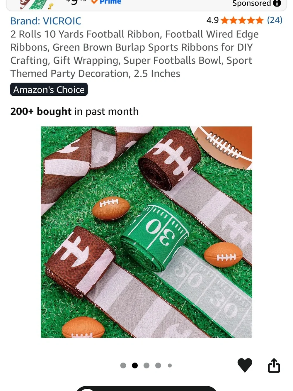 Green Football-Themed Party Ribbon & Garden Flag Set - Home Party Supplies
